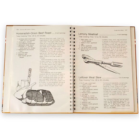 VTG 1982 Kenmore Microwave Cookery Cookbook Spiral Bound 80s Retro Recipes - Picture 15 of 16